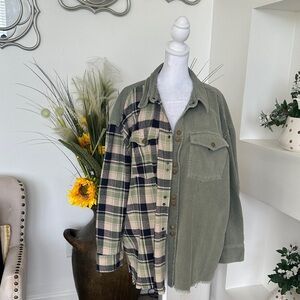 Oli & Hali Olive and Plaid Utility Jacket